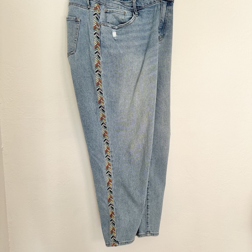 Knox Rose Jeans Size 16 Embroidered Side Stripe Skinny High Rise Stretch Denim